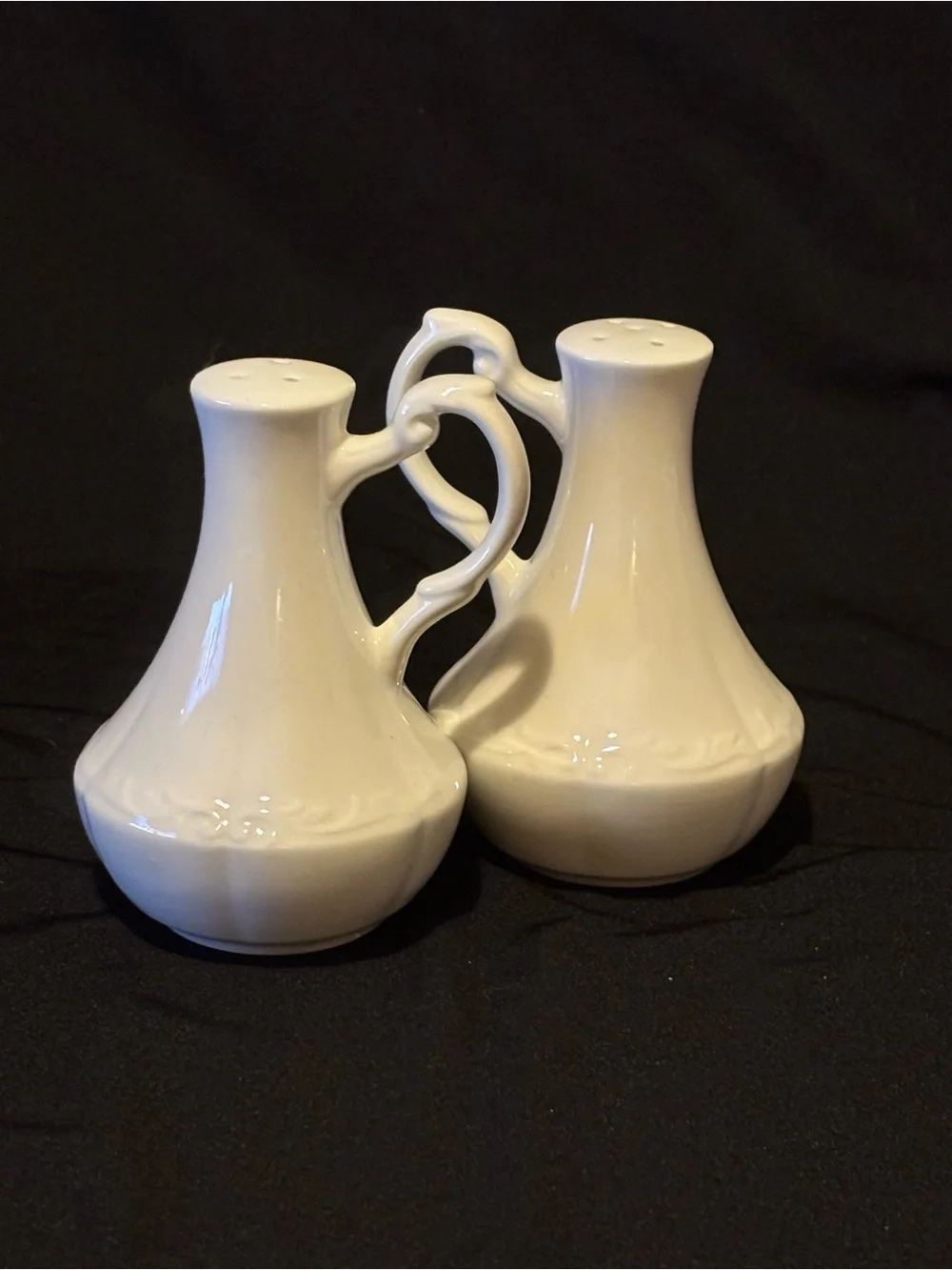 Vintage All White Meakin Salt & Pepper Shakers.